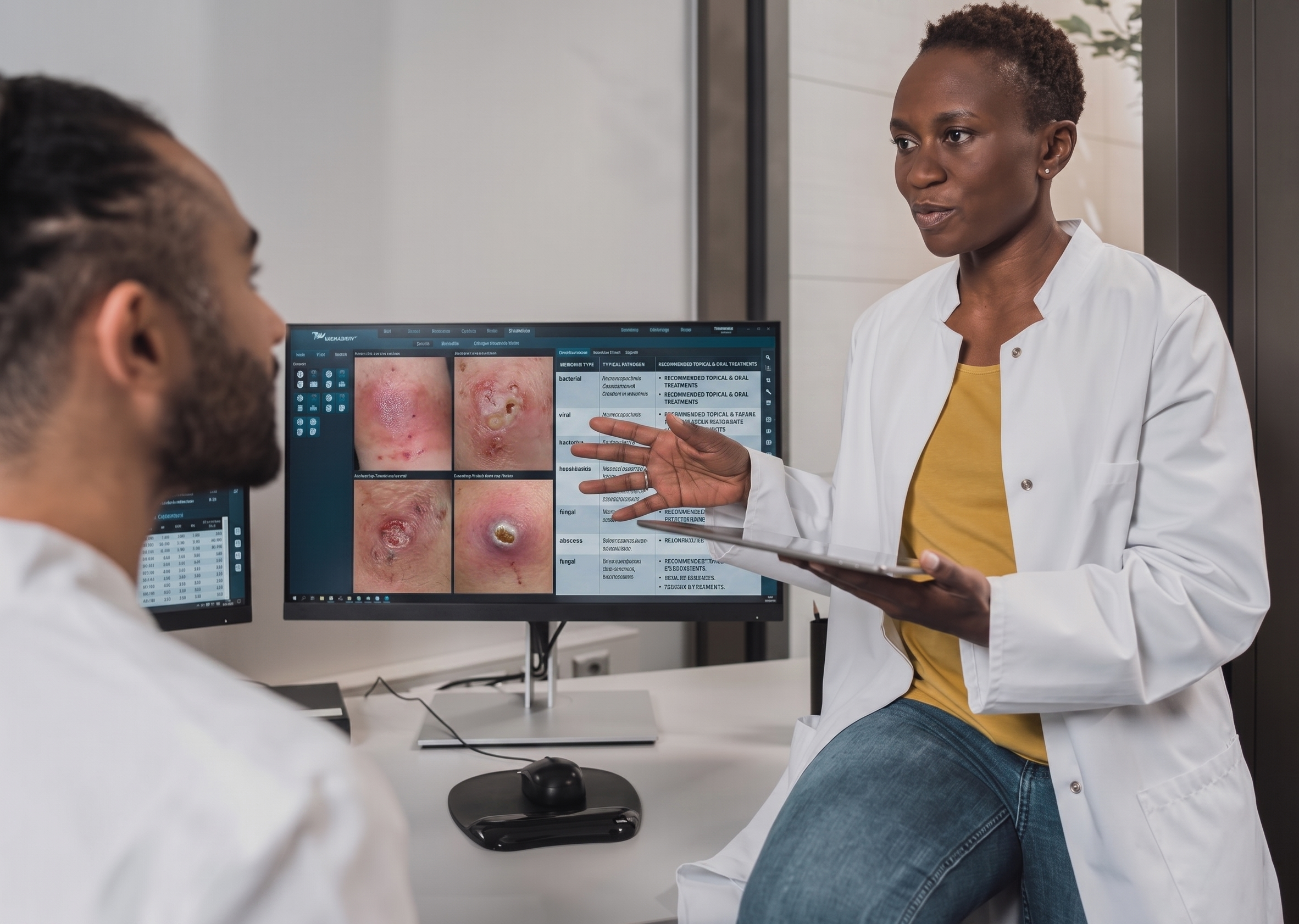 Doctor listening to patient